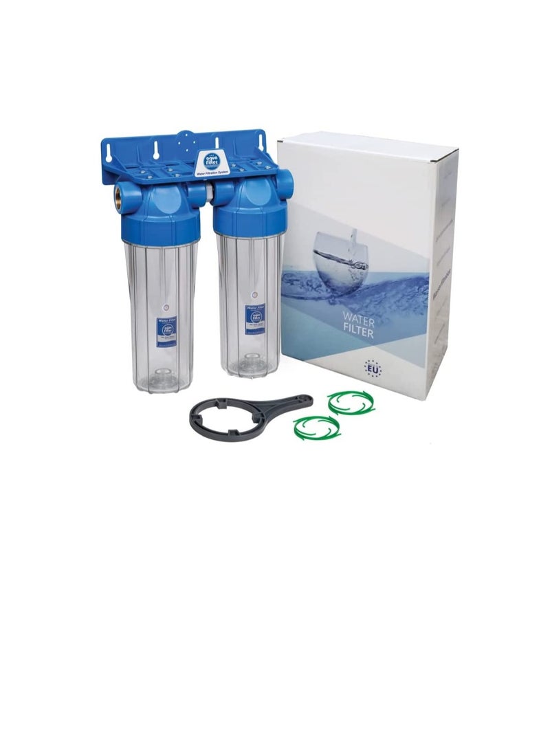RR Aquafilter NSF Certified Inline Drinking Water Filtration System 10" RO, Whole House, 3/4” Inlet and Outlet BSPT for For Municipality Water - Removes All Impurities From Water (Two Stage) - Image 3