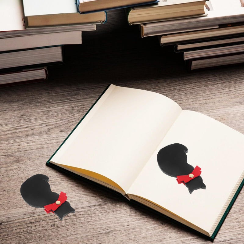 3pcs Mini Cat Leather Bookmarks Decorative Page Markers For Students Reading - Image 4