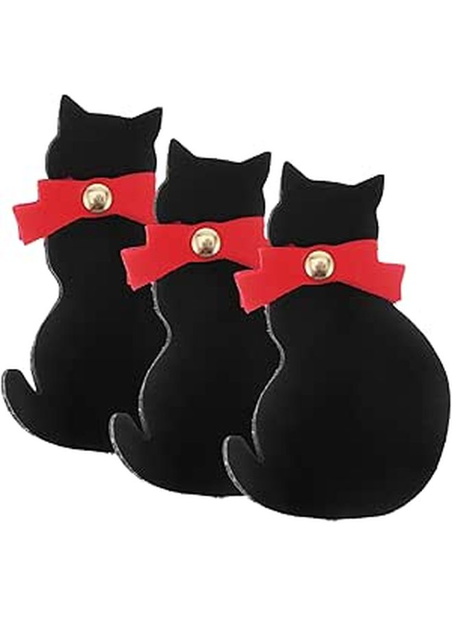 3pcs Mini Cat Leather Bookmarks Decorative Page Markers For Students Reading - Image 1