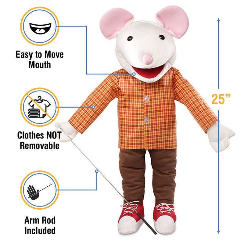 Silly Puppets دُمى حيوانات بحجم 25" مع أحذية رياضية، نمط دمى المتكلم، دمية كاملة الجسم - Image 2