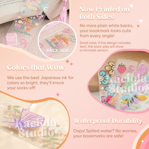 Kaciola 36 Sheets Booklover Theme UV DTF Bookmark Wraps, Acrylic Bookmark Blanks UV DTF Stickers, Rub on Transfers for Book Lover DIY (Blank Bookmarks Not Included) - Image 4