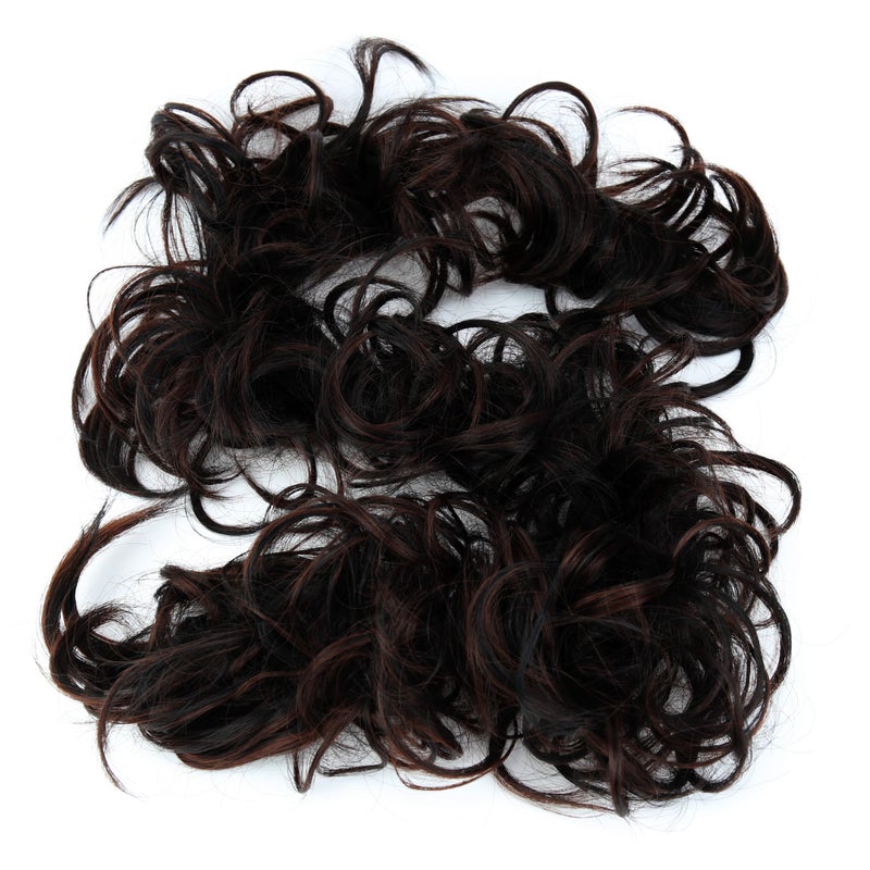 CAISHA Hairpiece Hair Wrap Heatresistant Synthetic Fibres Curly Messy Updo Brown Black Mix HW37