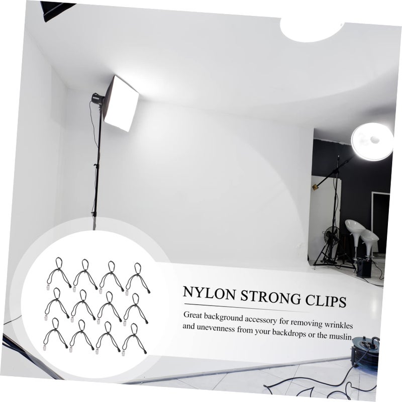 Nylon Backdrop Clips 12pcs for Studio Background Easy Attach to Crossbars Light Stands - Image 4