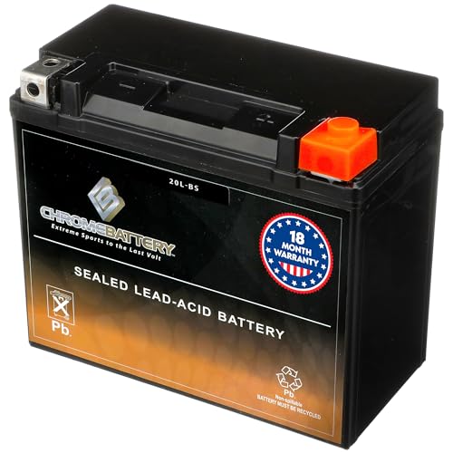 CB CHROMEBATTERY 20L-BS Maintenance-Free, 270CCA, 12V 21Ah Battery Replacement for ATV, Motorcycle, Jet Skis, Scooter, UTV, and More - Nut and Bolt (T3) Terminal - Image 1