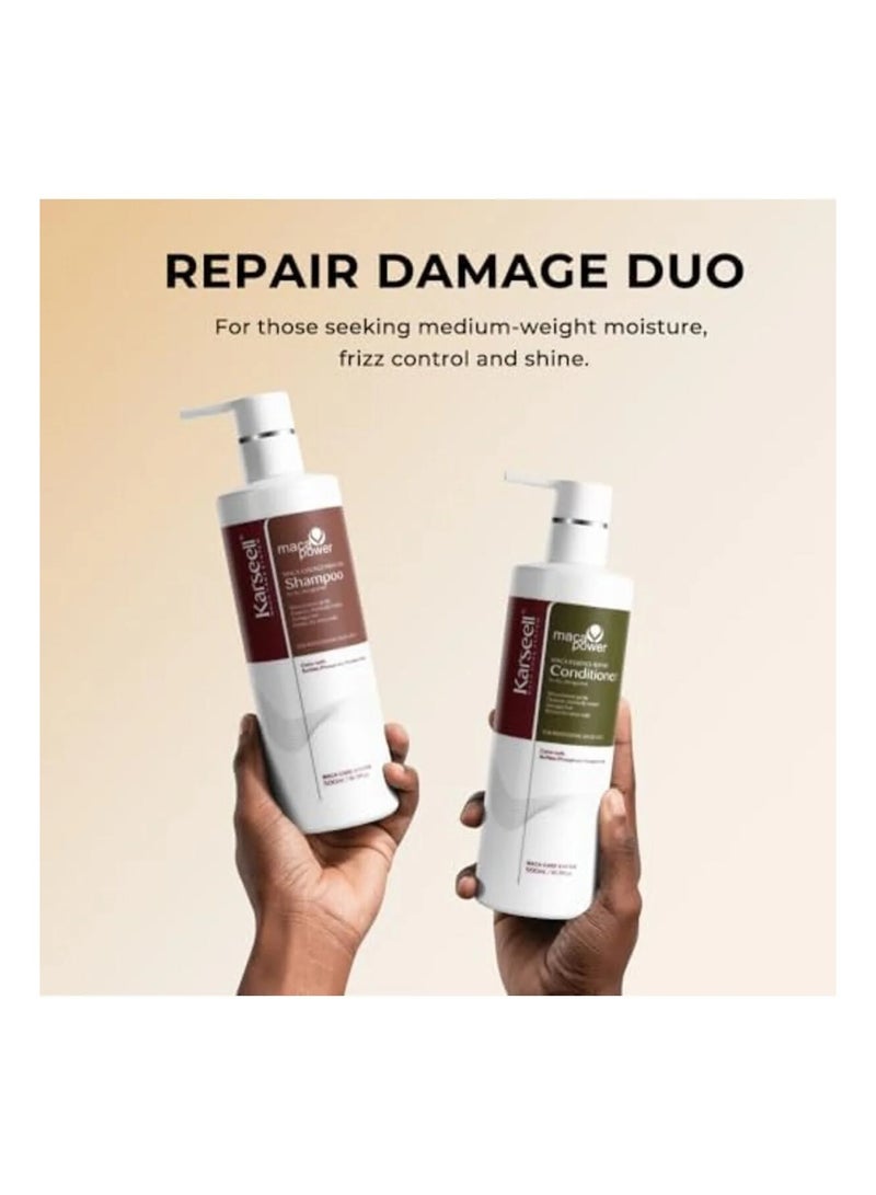 كارسيل مجموعة شامبو وبلسم بزيت الأرغان - إصلاح عميق وترميم للشعر الجاف والتالف والمصبوغ - غني بزيت الأرغان المغربي لترطيب وتغذية مكثفة - 2 × 500 مل - Image 3