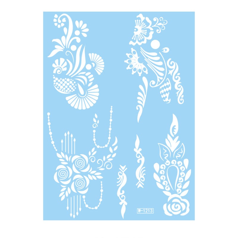White Lace Tattoo Sticker Water Transfer Tattoo Sticker Waterproof Body Art Sticker Temporary Skin Art for Women Girls - Image 1
