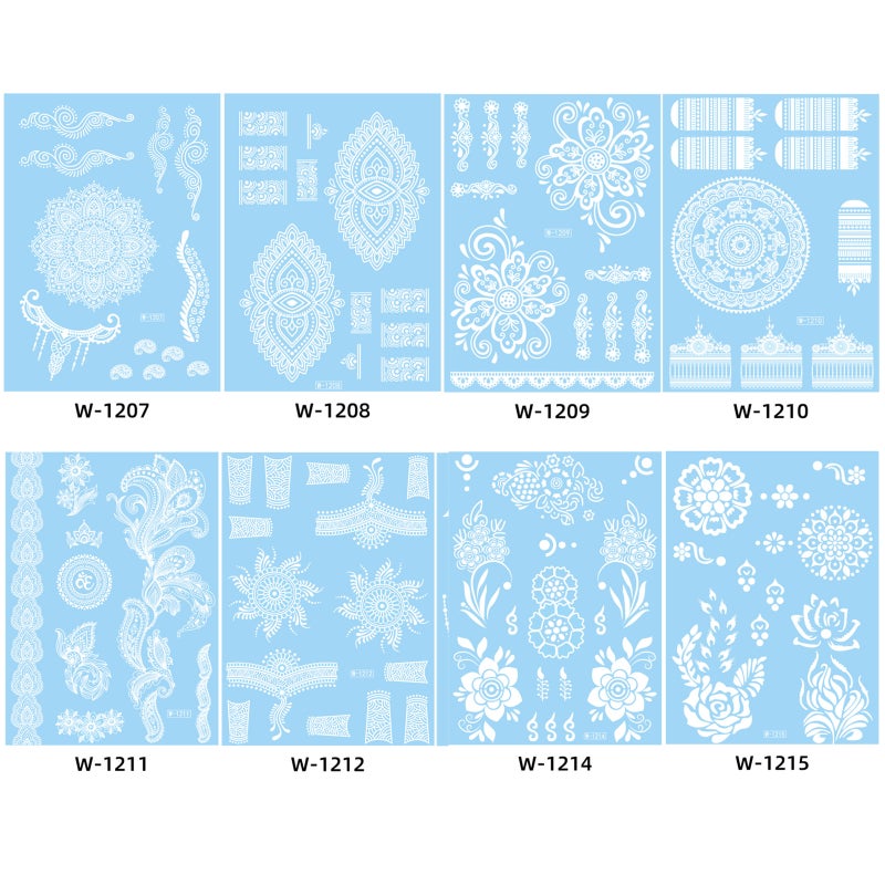 White Lace Tattoo Sticker Water Transfer Tattoo Sticker Waterproof Body Art Sticker Temporary Skin Art for Women Girls - Image 5