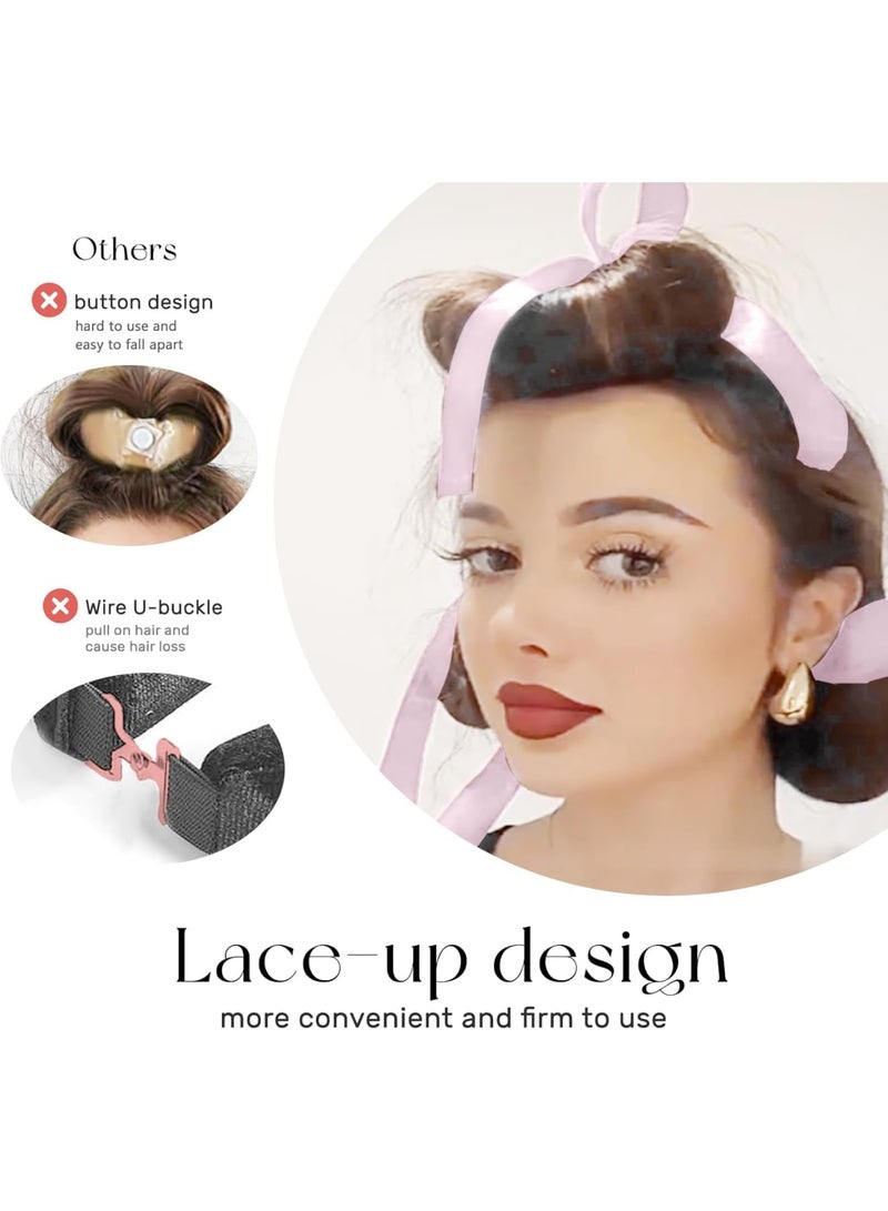 Excefore 3 PCS Heatless Curlers, 1 PCS Sleeping Bonnet Set,Overnight Blowout Rods for Long Hair,Satin Hair Curlers No Heat Heatless Curling Rod with Ribbon Design for Women Teenage Girls - Image 2