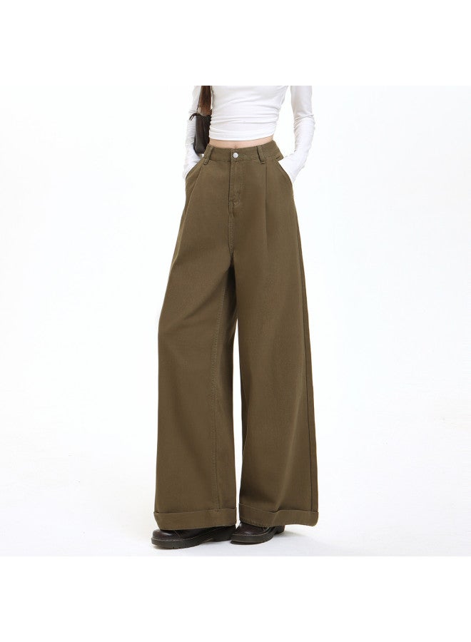 Jeanswest جينز واسع الساق بحافة مطوية، مريح، عالي الخصر، فضفاض، مستقيم - Image 2