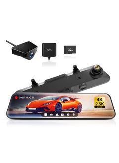 WOLFBOX G900 Rear View Mirror Camera, Mirror Dash Cam 4K Front and 2.5K Rear