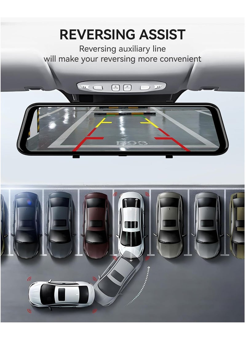 Generic - WOLFBOX G900 Rear View Mirror Camera, Mirror Dash Cam 4K Front and 2.5K Rear - Image 1