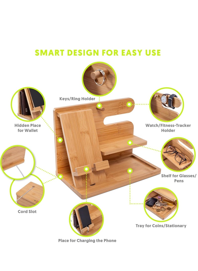 Anniversary Birthday Gifts for Men Man Dad Husband Boyfriends, Wooden Phone Docking Station