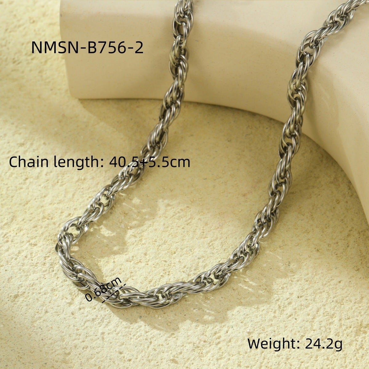 Generic Fashion Versatile Stainless Steel Twist Necklace Wrapped 