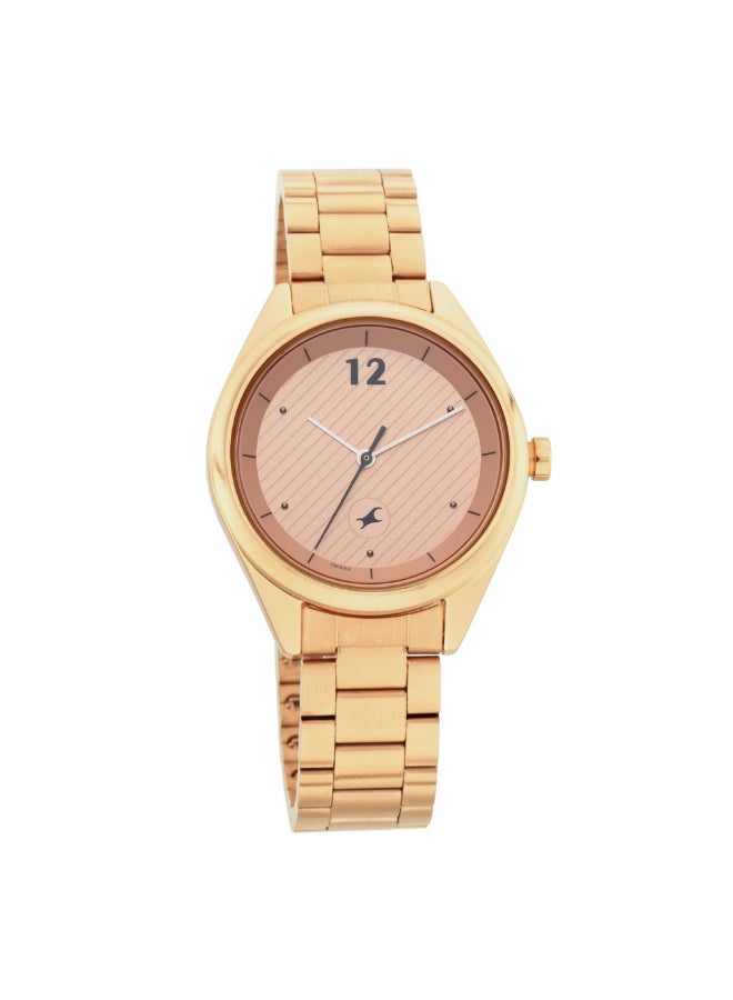 fastrack ساعة فاستراك أنالوج بمينا باللون الذهبي الوردي للنساء - 6215WM01، باللون الذهبي الوردي - Image 2