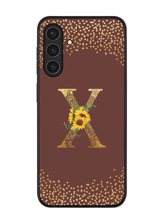 Stylizedd For Samsung Galaxy A26 5G Case,Slim fit Camera Protection, Shockproof Thin Phone cover  - Custom Floral Monogram - X  (Brown ) - Image 1