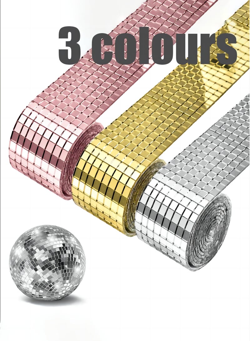 1464 Pieces self adhesive mosaic tiles square glass mini square glass pieces mirror stickers decorative craft DIY accessory mirrors mosaic tiles silver/pink/gold - Image 3