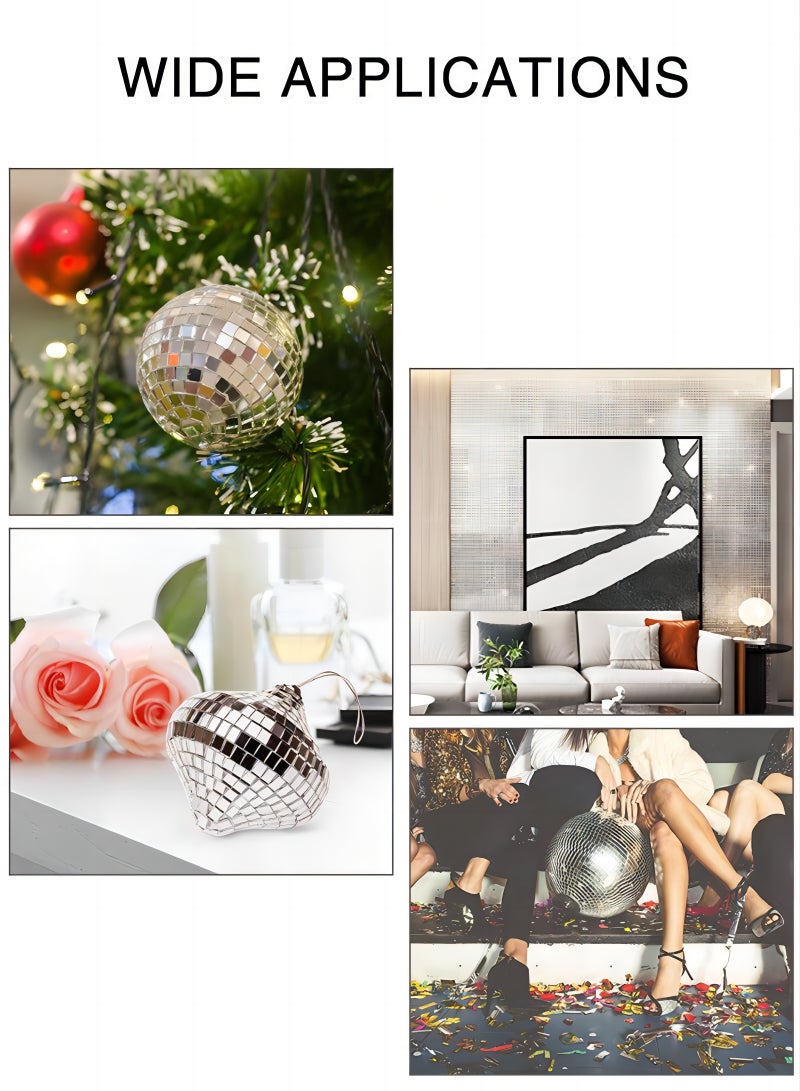 1464 Pieces self adhesive mosaic tiles square glass mini square glass pieces mirror stickers decorative craft DIY accessory mirrors mosaic tiles silver/pink/gold - Image 4