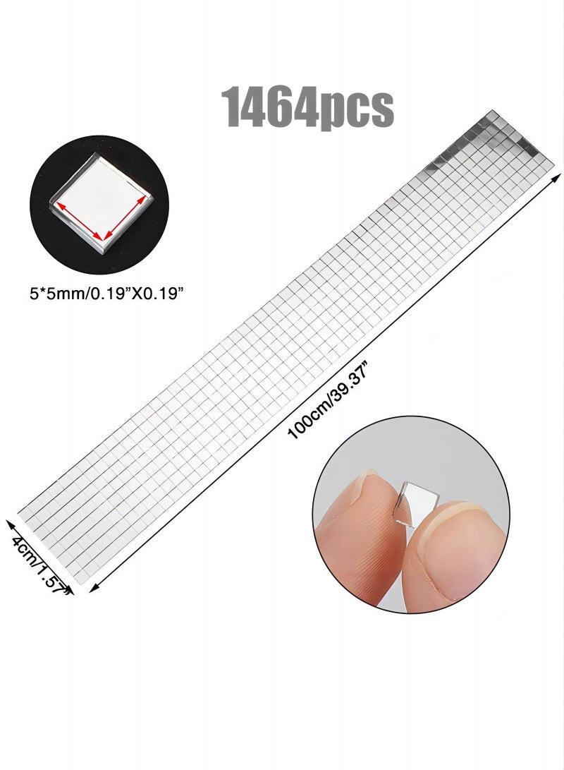 1464 Pieces self adhesive mosaic tiles square glass mini square glass pieces mirror stickers decorative craft DIY accessory mirrors mosaic tiles silver/pink/gold - Image 5