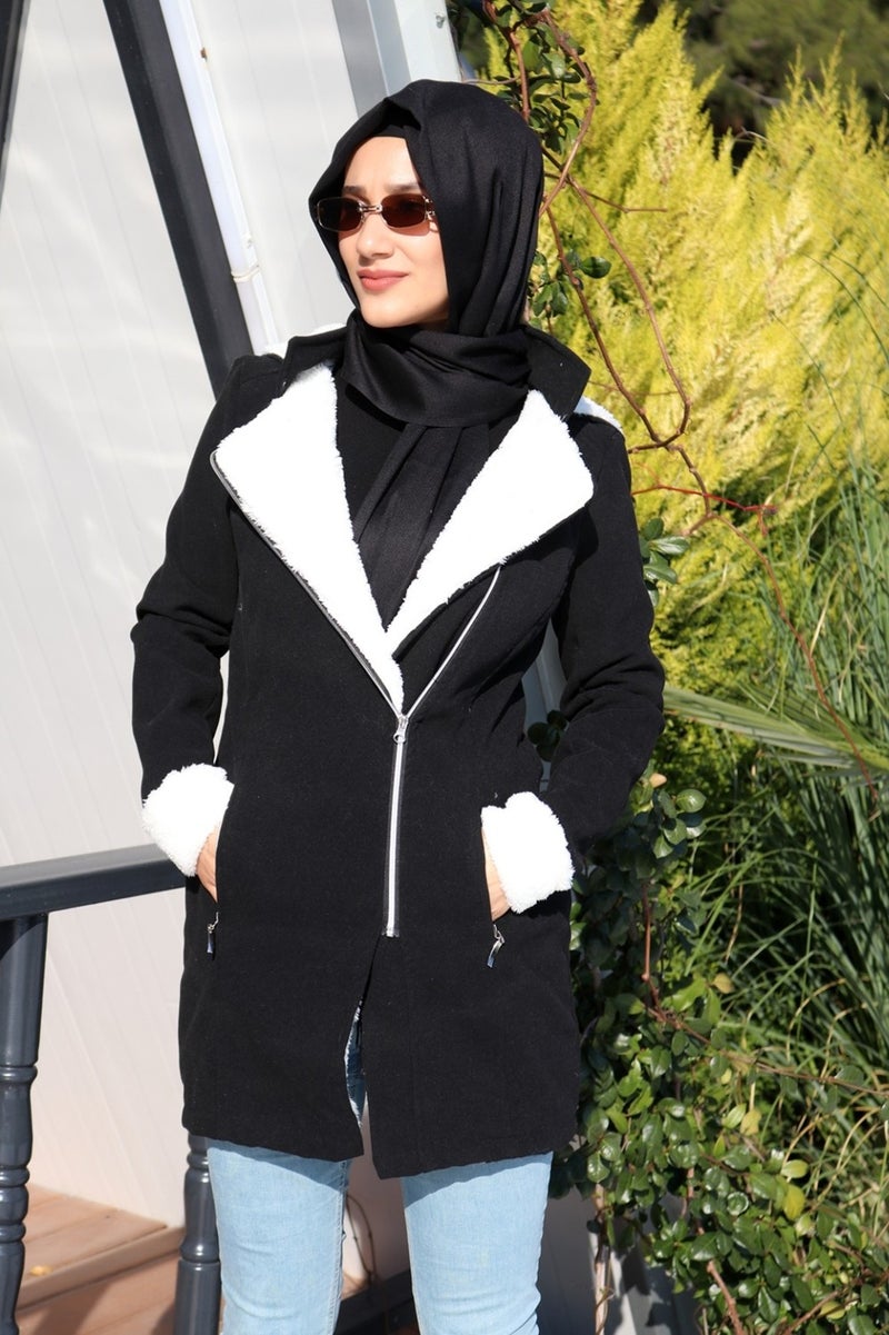 Barbora Winter Daily Kachet Women's Hijab Coat 819BLACKTESETTÜR - Image 1