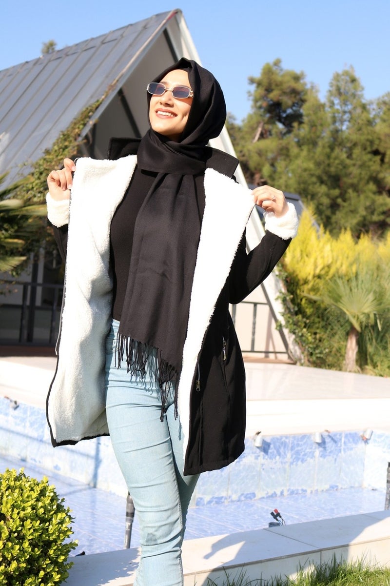 Barbora Winter Daily Kachet Women's Hijab Coat 819BLACKTESETTÜR - Image 2