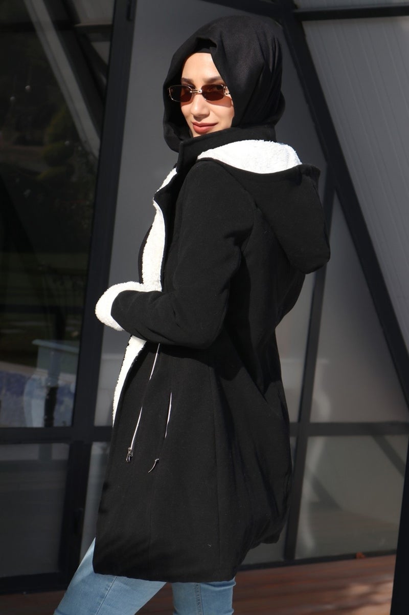 Barbora Winter Daily Kachet Women's Hijab Coat 819BLACKTESETTÜR - Image 4