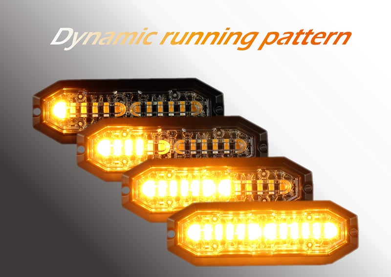 Unicorn Lighting UT01 Surface Mount Warning Emergency Strobe Grille Light Head [SAE class 1] [Dual Color] [IP68] for Police and Tow Truck Construction Vehicle A/B/R/W (Amber/Red, 6 + 6 LED) - Image 4