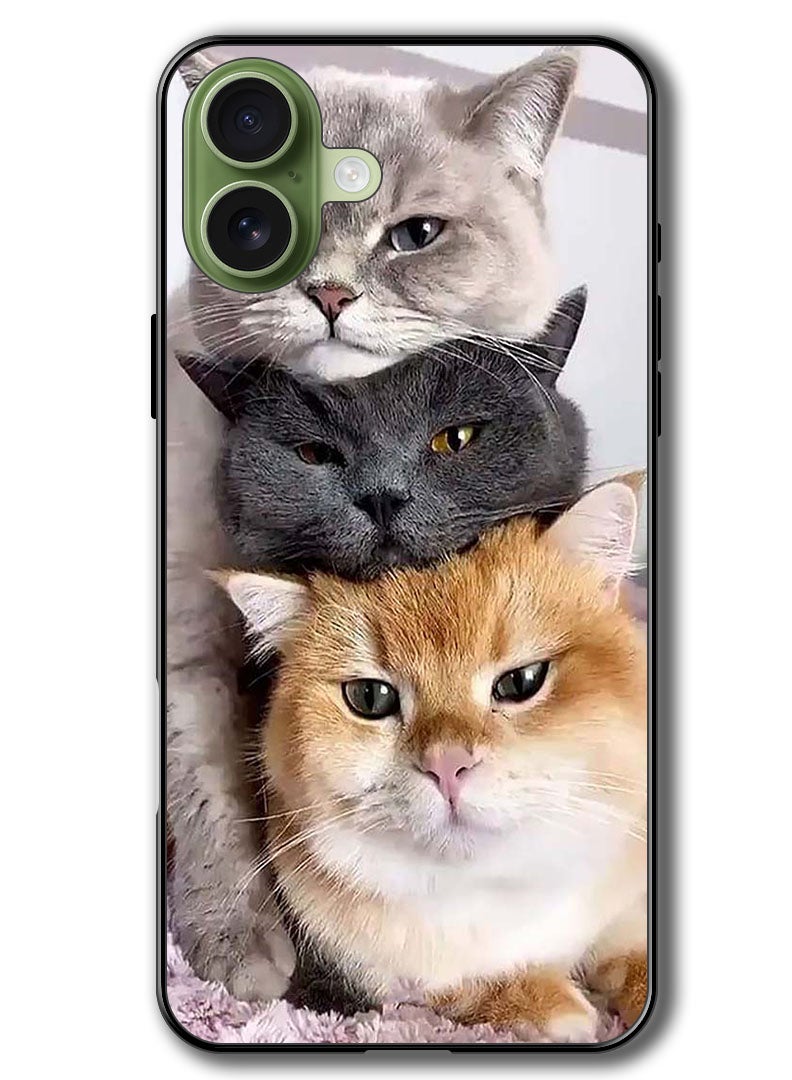 Theodor Case Compatible with Apple iPhone 17 6.3 Inch Protection Shockproof Bumper Cover Cats - Image 1