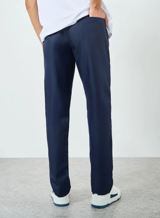 Styli Blue Men Navy Blue Regular Fit Trousers for Men | Best Price UAE