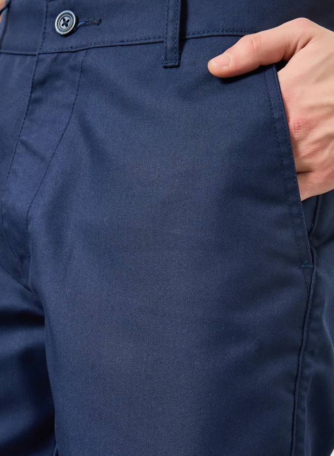 Styli Blue Men Navy Blue Regular Fit Trousers for Men | Best Price UAE