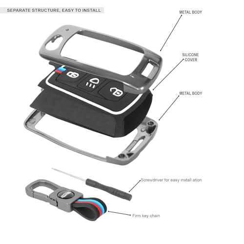 Zealsy Key Cover Compatible with Tata Sierra / Curvv / Curvv EV / Harrier / Harrier EV / Safari Smart Key | Premium Metal Silicone Car Key Protector Case | Scratch Resistant Key Cover - Image 5