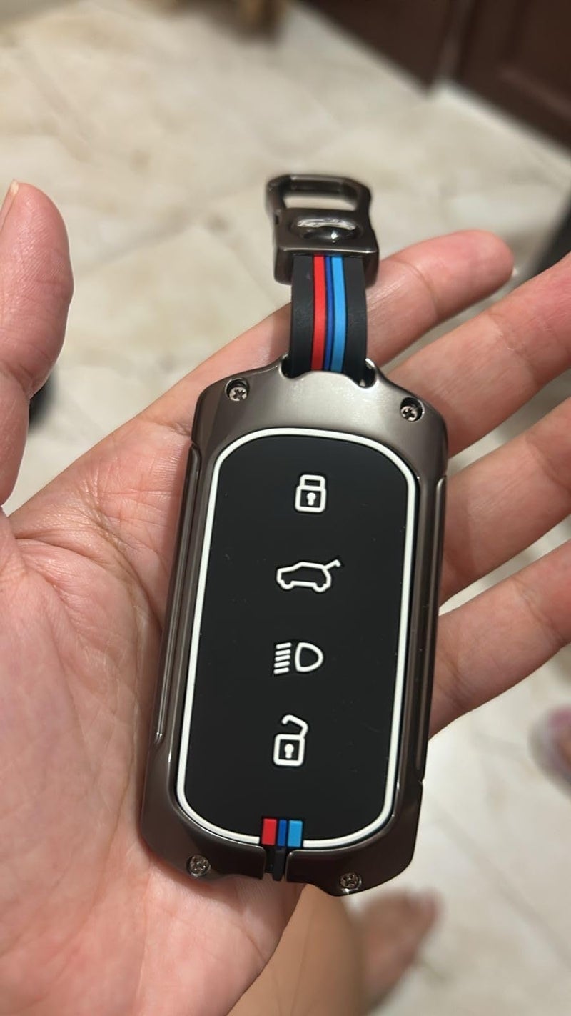 Zealsy Key Cover Compatible with Tata Sierra / Curvv / Curvv EV / Harrier / Harrier EV / Safari Smart Key | Premium Metal Silicone Car Key Protector Case | Scratch Resistant Key Cover - Image 3
