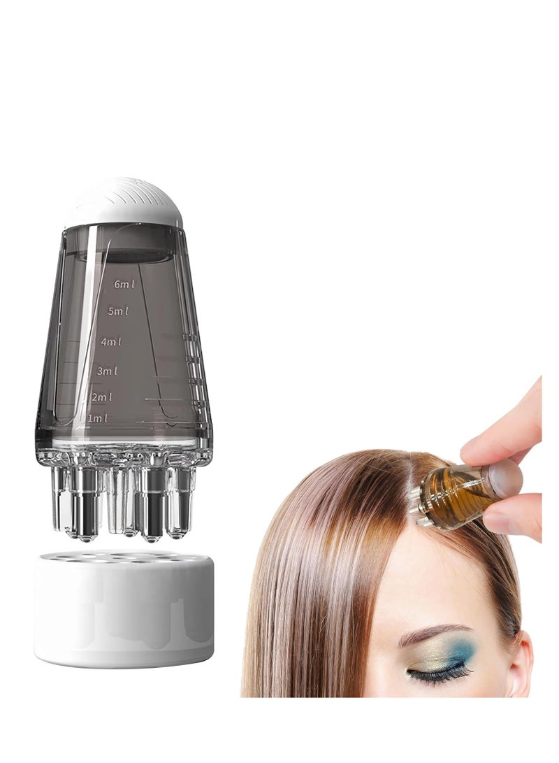 نالا أداة توزيع زيت الشعر، مشط توزيع زيت فروة الرأس، أداة توزيع زيت فروة الرأس، زجاجة توزيع مشط الجذور للشعر، أداة توزيع مصل الشعر مناسبة للسوائل المختلفة، زجاجة توزيع زيت الشعر الكروي، للمنزل - Image 1