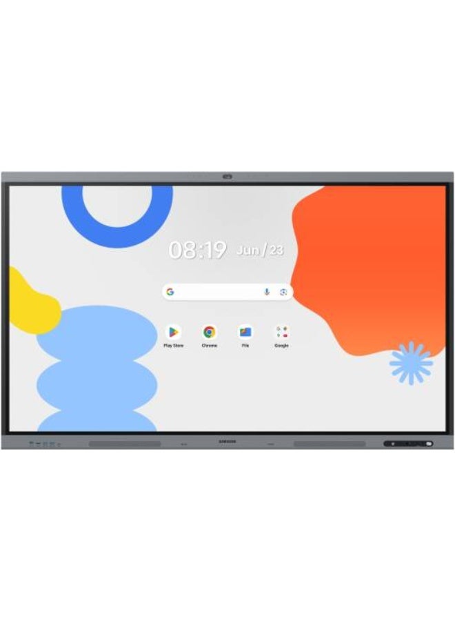 سامسونج شاشة تفاعلية 75" 4K UHD WA75FX-P – أندرويد 15، كاميرا 48MP AI Auto-Framing، مكبرات صوت 20W+20W مع ووفر، USB-C 3 في 1 (65W)، شاشة متعددة اللمس 50 نقطة، مشاركة الشاشة عبر WiFi (9 أجهزة)، فتحة OPS، HDMI Out – سبورة ذكية للتعليم والأعمال | LH75WAFPLGCXUE - Image 1