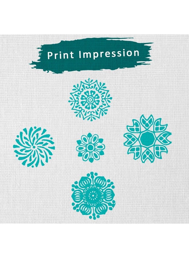 Hashcart Wooden Indian Traditional Design Printing Stamps | Set of 5 | Blocks for Printing Saree Border/Dresses/Craft Card Making/Scrapbook/Clay Pottery - Image 3