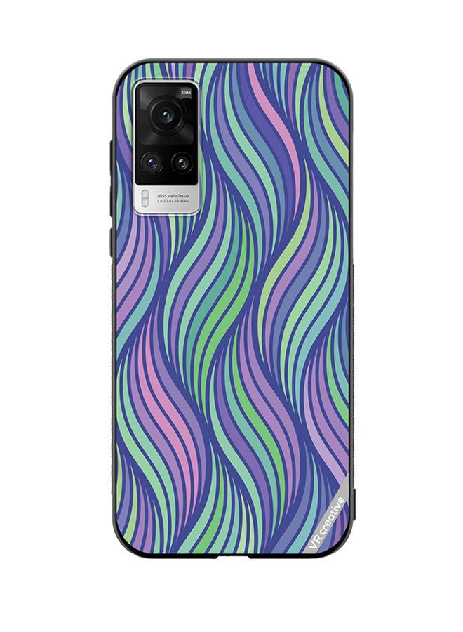 VR CREATIVE Protective Case Cover For Vivo X60 Pro Strips Design Multicolour - Image 1