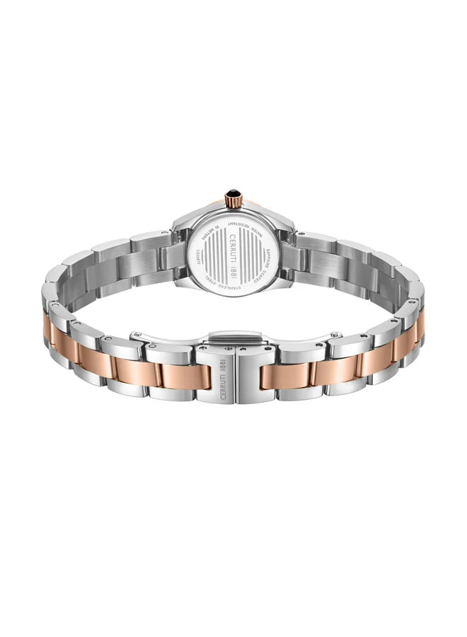 CERRUTI 1881 Silver/Rose Gold Women's Endine 19mm White Dial Stainless Steel Bracelet Analog Watch For Women for Women | Best Price UAE