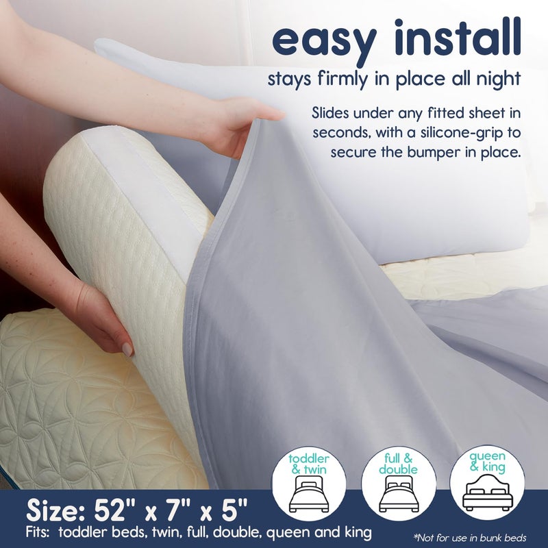 Hiccapop [1-Pack] Toddler Bed Rail Bumper, Bed Bumper for Toddlers, Kids Foam Safety Bed Guard Rail for Toddlers, Bed Side Rail for Twin, Queen, King - Image 4