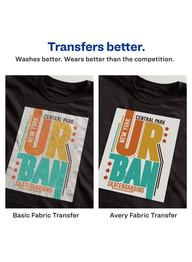 AVERY Avery Printable T-Shirt Transfers, For Use on Dark Fabrics, Inkjet Printers, 5 Paper Transfers (3279) - Image 2