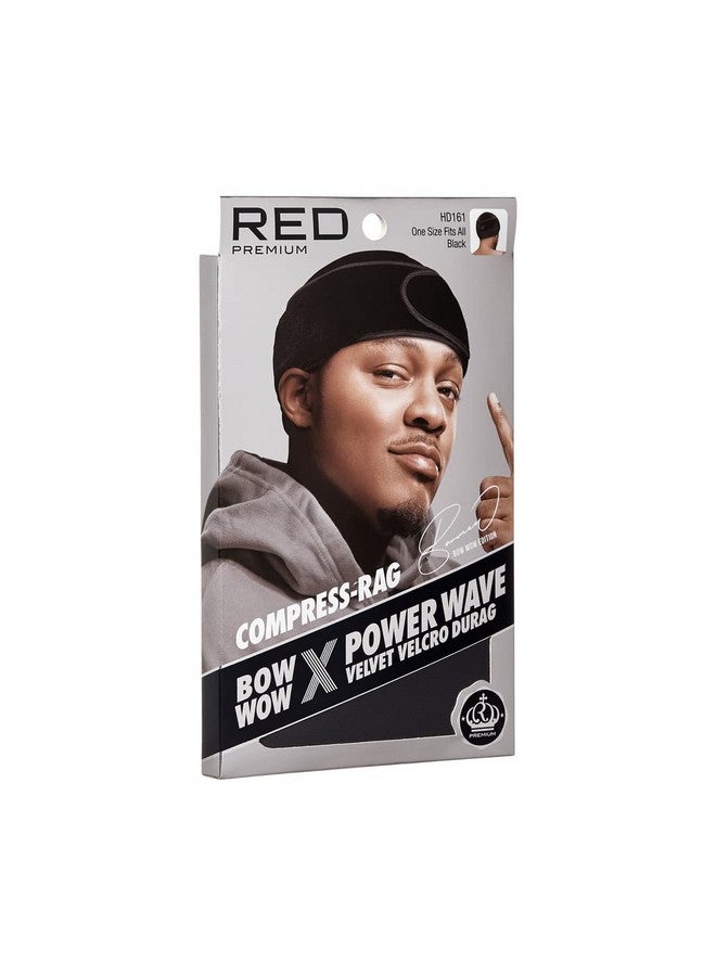 Red by Kiss RED Premium Bow Wow X Power Wave Durag, 360 Wave Compression Cap for Men & Women, Adjustable Hook-and-Loop Strap, Stylish & Durable, Ideal for Locs, Braids, Finger Waves (Velvet - Black) - Image 3
