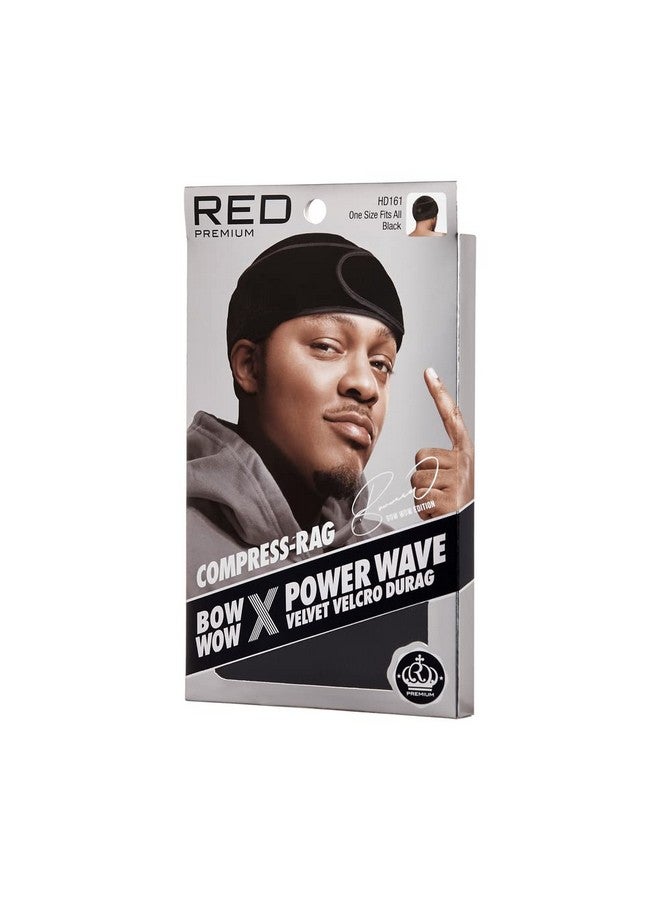 Red by Kiss RED Premium Bow Wow X Power Wave Durag, 360 Wave Compression Cap for Men & Women, Adjustable Hook-and-Loop Strap, Stylish & Durable, Ideal for Locs, Braids, Finger Waves (Velvet - Black) - Image 4