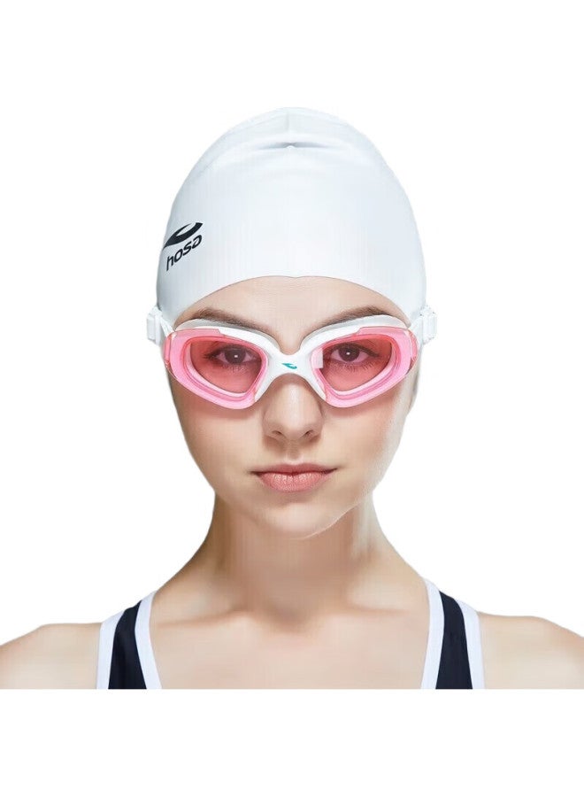 Hosa Swimming Goggles, Unisex Professional Large Frame, High Definition Anti-Fog Anti-Reflective Adult Swimming Glasses, White - Image 2