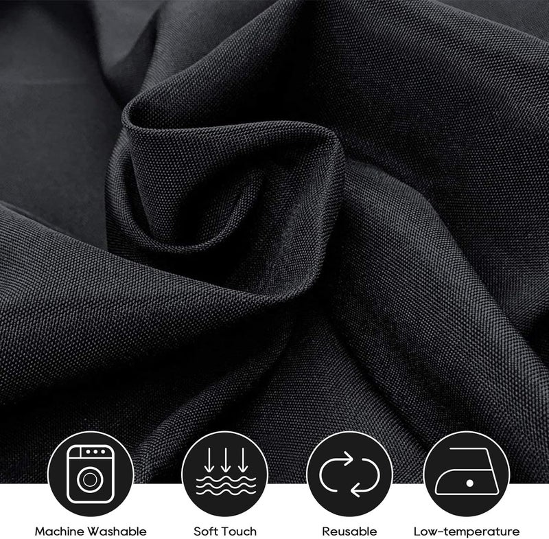 Surmente 5 Pack Black Tablecloth 90 x 132-inch Rectangular Polyester Table Cloth for Weddings, Banquets, or Restaurants - Image 3