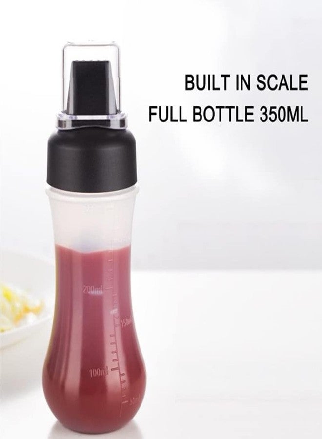 LEKORED Plastic Squeeze Bottle Condiment Syrup Honey Bottles Hot Sauce Dispenser Refillable Five Hole Container with Lid Squirt Bottle Sauce Ketchup Peanut Butter Bottle (Pack of 1, 350ml) - Image 2