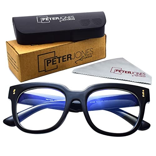 Peter Jones Square Black Oversized Unisex Computer/Gaming Glasses with Blue Light Blocking Lenses (2128B) - Image 4
