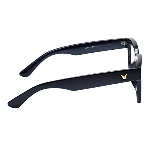 Peter Jones Square Black Oversized Unisex Computer/Gaming Glasses with Blue Light Blocking Lenses (2128B) - Image 5