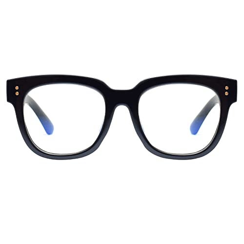 Peter Jones Square Black Oversized Unisex Computer/Gaming Glasses with Blue Light Blocking Lenses (2128B) - Image 3