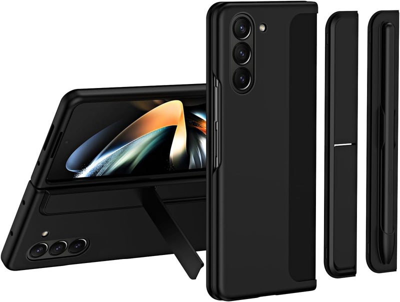 KASTWAVE Case For Samsung Galaxy Z Fold 6, 2 In 1 Protective Cover With S Pen Holder And Stable Kickstand, Durable And Shockproof, Ideal Fit For Galaxy Z Fold 6 Phone 5G, Black - Image 1