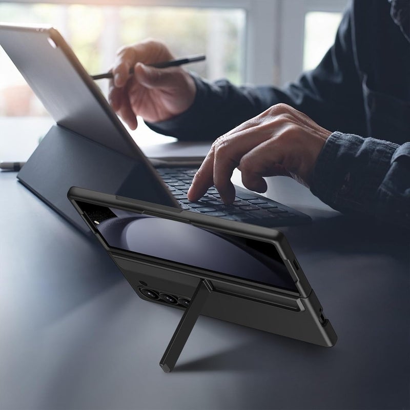 KASTWAVE Case For Samsung Galaxy Z Fold 6, 2 In 1 Protective Cover With S Pen Holder And Stable Kickstand, Durable And Shockproof, Ideal Fit For Galaxy Z Fold 6 Phone 5G, Black - Image 3