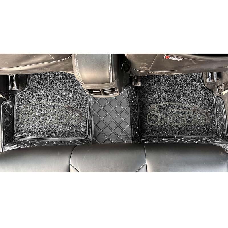 Axodo® 7D Car Floor Mat Full Set for Hyundai Grand I10 Sportz, 7 Layer Protection Mats, Luxury Leather with Noodle/Curly Car Foot Mat with Healpad, Anti-Skid & Waterproof (Black) - Image 5