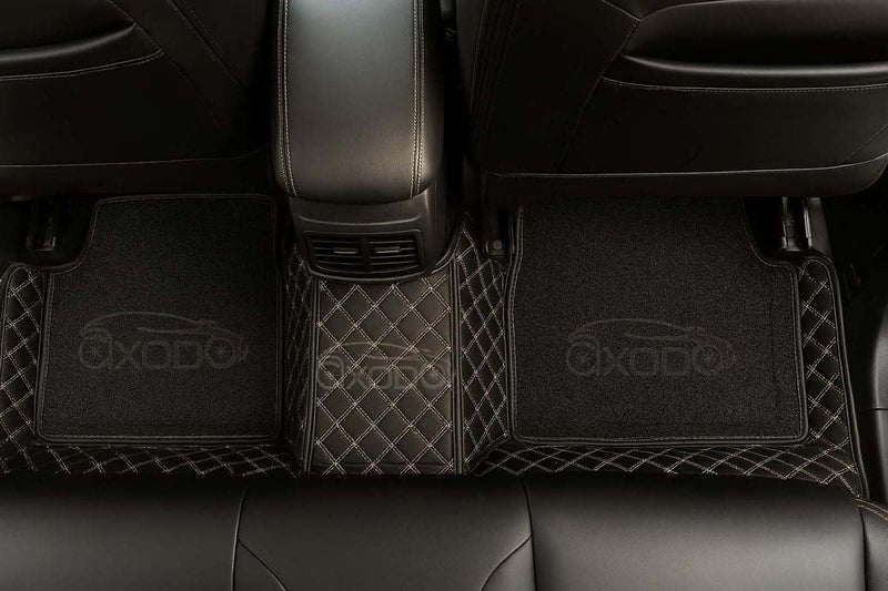 Axodo® 7D Car Floor Mat Full Set for Hyundai Grand I10 Sportz, 7 Layer Protection Mats, Luxury Leather with Noodle/Curly Car Foot Mat with Healpad, Anti-Skid & Waterproof (Black) - Image 4